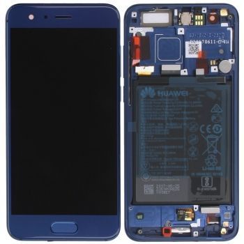 Huawei Honor 9 - Displej modrý s dotykovou plochou, batériou a rámom (Originál)