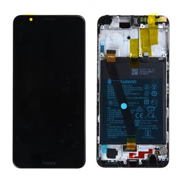 Huawei Honor 7X - Displej čierny s batériou a rámom (Originál)