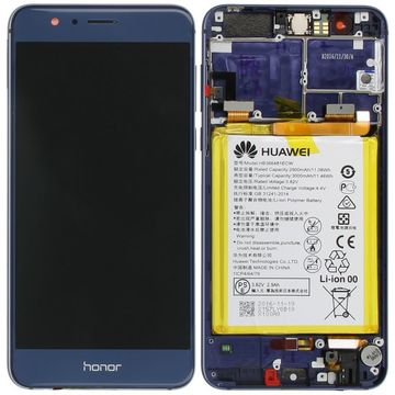 Huawei Honor 8 - Displej modrý s dotykovou plochou, rámom a batériou, (Originál)