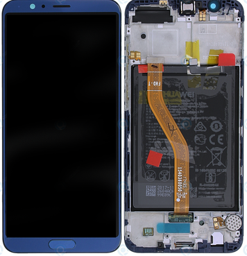 Huawei Honor View 10 - Displej modrý s dotykovou plochou, rámom a batériou (Originál)