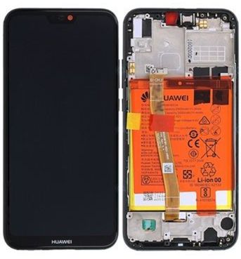 Huawei P20 Lite - Displej čierny s dotykovou plochou a batériou, (Originál)