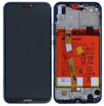 Huawei P20 Lite - Displej modrý s dotykovou plochou, batériou a rámom (Originál)