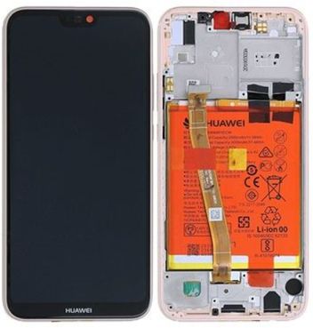 Huawei P20 Lite - Displej ružový s dotykovou plochou a rámom (Originál)